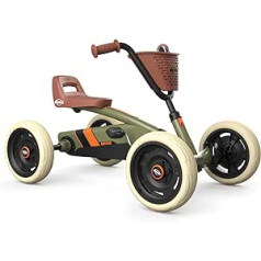 BERG Buzzy Retro Green bērnu pedāļu automašīna, drošība un stabilitāte, bērnu rotaļlieta, kas piemērota bērniem vecumā no 2 līdz 5 gadiem