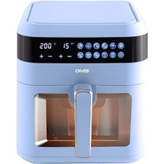 DMS XXXL 7 Litre Hot Air Fryer, Deep Fryer, Oven, Hot Air Grill, Cooker, Grease-Free and No Oil, Includes 10 Programmes and Digital Touch Display, Timer, HFG-7 (Blue)