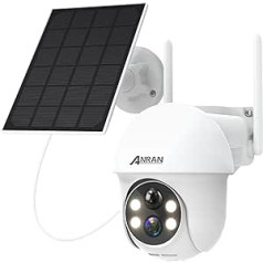 ANRAN 2K HD novērošanas kamera āra akumulators WiFi 360° grozāma kupola kamera ar saules paneli PIR cilvēka noteikšana Krāsaina nakts redzamība 2-way Audio Q01 White