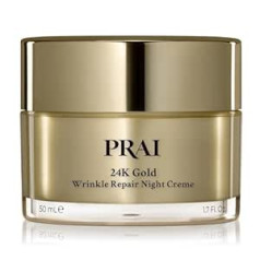 24K Gold by Prai Wrinkle Repair nakts krēms 50 ml — labākais risinājums smalkām grumbām, blāvumam, grumbām un tumšiem plankumiem. Pretnovecošanās formula, kas atdzīvina ādu miega laikā.