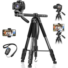 JOILCAN horizontālais kameras statīvs, 180 cm alumīnija paplašināma statīva kamera DSLR kamerai/Canon/Nikon/Sony, noņemams monopods ar planšetdatora turētāju iPad/viedtālruņiem, kravnesība 15 lB