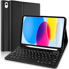 iPad 10 Generation Keyboard Case, with Keyboard for iPad 10th Gen 2022 10.9 Inch, QWERTZ German Layout Bluetooth, for iPad 10 (Model: A2696/ A2757/ A2777) (iPencil Not Included)