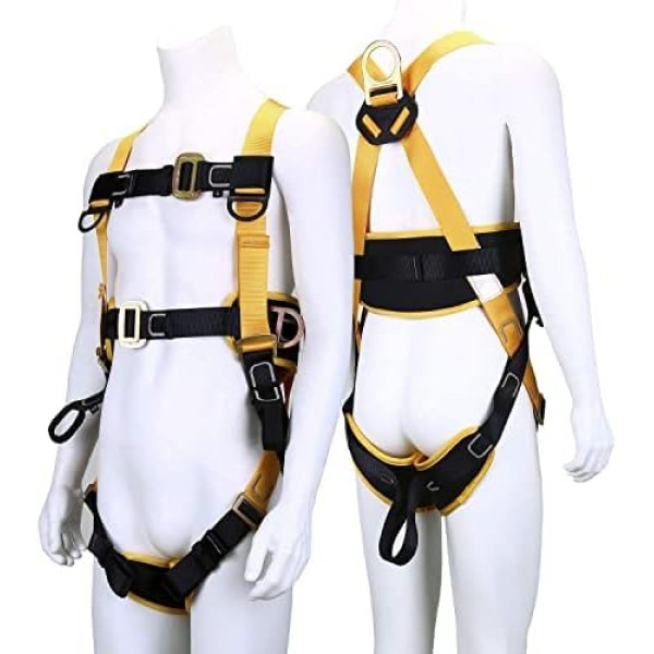 ENJOHOS Full Body Safety Harness with Chest Loops, Climbing Harness, Safety  Belt, Multi-Purpose Waist Hip