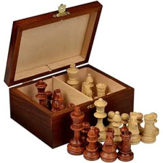 Staunton Nr. 4 turnīra šaha figūriņas ar Wegiel Wood Box