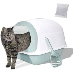 ZNM Лоток для кошачьего туалета с крышкой, Большой лоток для кошачьего туалета с поворотной крышкой, закрытый брызгозащищенный лоток для ко