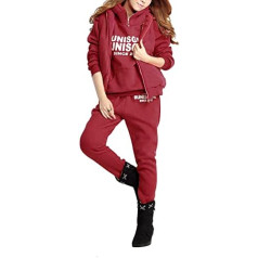 BUOYDM Tracksuit for Women, Jogging Suit, Sweat Jacket & Trousers, Sports & Vest, 3 Pieces, Sports Outwear