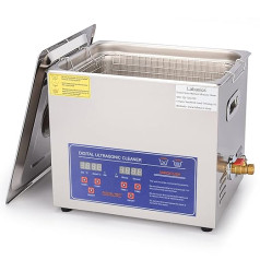 Labasics ultraskaņas tīrītājs, profesionāls universāls ultraskaņas tīrītājs no nerūsējošā tērauda ar digitālā displeja taimeri un siltuma kontroli laboratorijai 220 V, 10 L