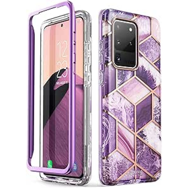 i-Blason mobilā tālruņa vāciņš priekš Samsung Galaxy S20 Ultra Case Glitter Case Bufera aizsargvāciņš glancēts vāciņš [Cosmo] bez ekrāna aizsarga 6,9 collu 2020. izdevuma (violeta), Galaxy S20Ultra Cosmo, Amets