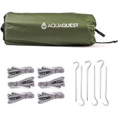 Aqua Quest Safari tent tarpaulin - 100% waterproof, lightweight SilNylon Bushcraft camping shelter - 3 x 2.1 m, 3 x 3 m, 4 x 3 m, 4.5 x 4.5 m, or 6 x 4 m brown olive, grey, green, true terrain camo, boulder camo or woodland camo