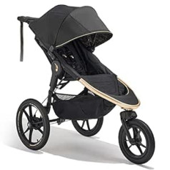 Baby Jogger Summit x Robin Arzón Pushchair for Jogging, Foldable 3-Wheel Sports Pram with Handbrake, City Royalty (Black & Gold)