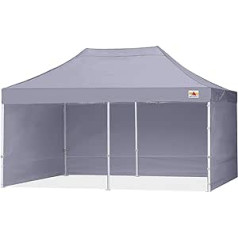 ABCCANOPY 3x6m Pavillon wasserdicht Pop-Up Gartenpavillon Festival Sonnenschutz mit 4 Seitenteilen+Handtasche,Grau