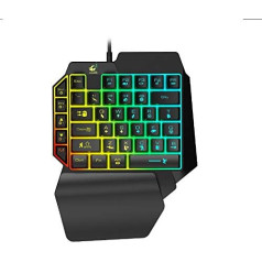 Shot Case Mini USB tastatūra priekš iMac Pro Apple PAD LED PUBG apgaismota QWERTY (melna)