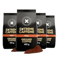 4 x Black Insomnia extra starker Kaffee gemahlen I 1105mg Koffein pro Tasse - stärkster Kaffee der Welt I aus 100% Robusta Bohnen I Full Flavour, dunkle Röstung, säurearm I 4 x 453g (Full, 4 x 453g)