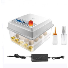 JoaSinc inkubators pilnībā automātisks inkubators 16 olas, viedais digitālais inkubators ar LED temperatūras displeju un mitruma regulēšanu, vistām pīlēm, putniem, zosīm