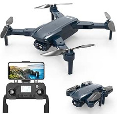 GPS drons ar kameru 4K, 5G WiFi pārraide, salokāms FPV RC kvadrokoptera drons ar bezsuku motoru, motoriski regulējama 90° kamera 4K ar optiskās straumes pozicionēšanu iesācējiem