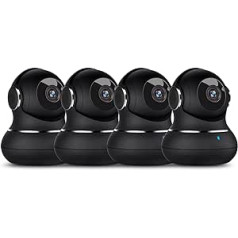 Littlelf Monitoring Camera, 2K Baby/Pet Monitor with Motion Detecting Camera, Night Vision, Two-Way Audio, 360 Degree Indoor Monitoring Camera, Wi-Fi Camera, with App, Pack of 4