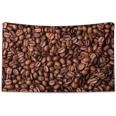ABAKUHAUS Chocolate Tapestry and Bedspread, Roasted Coffee Beans Made of Soft Microfibre Fabric, Washable Without Fade, Digital Print, 230 x 140 cm, Brown