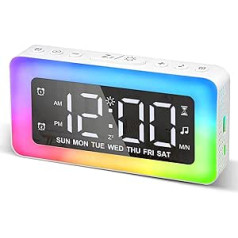 Achort Digital Alarm Clock, LED Digital Alarm Clock, Table Clock with Snooze, Adjustable Brightness, Mirror Alarm Clock, 0th Ticking for Bedside, Bedroom, Room Decor and Office