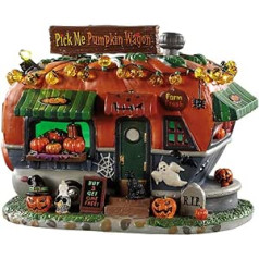 Lemax 95444 Pick Me Pumpkin Wagon Pumpkin Truck Spooky Town apgaismots un ar akumulatoru darbināms lielisks Helovīna galda noformējums