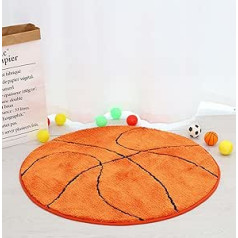 MZYZPPBD Basketball Teppich Sports Fans Kinderzimmer Teppiche Round Sporta paklājs Neslīdošs paklājs Art Deco viesistabas paklājs Guļamistabas paklājs mājsaimniecības paklājs plīša basketbola paklājs, A, 80 cm