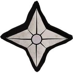 Elbenwald Naruto Shippuden spilvens Shuriken dizainā 38,5 x 38,5 x 10 cm Anime faniem vīriešiem, sievietēm unisex pelēks