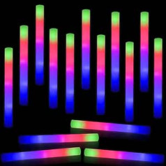 ZHFEIIRU LED Glow Sticks, Glow Sticks, Party LED Glow Sticks, LED Foam Light Stick, Gaismas 3 režīmos, Party Stick ballītēm, kāzām, dzimšanas dienām, ballītēm (32 gab.)