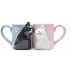 Cat Cups, Coffee Cups, Wedding Gift, Coffee Mug Set, Ideal Gift for Valentine's Day, Wedding, Anniversary, Christmas, Couple and Friends, Wife, Perfect for Coffee, Tea and Water