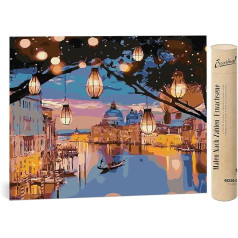 Bougimal Painting by Numbers, DIY Hand Painted Oil Painting, 3 Brushes and Pre-Printed Canvas Oil Painting, Festival Gift, Home Decoration, 40 x 50 cm, 1 (without Frame)