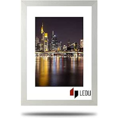 LEDU® Picture Frame | Photo Frame | MDF | Frame | Wood | Shatterproof Acrylic Glass (29.7 x 42 cm (DIN A3), Silver, 3)