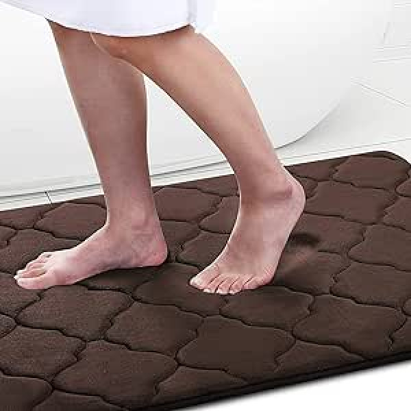 Homaxy Memory Foam vannas istabas paklājs, neslīdošs vannas paklājiņš, mīksts vannas paklājiņš, absorbējošs vannas paklājiņš, mazgājams, viegli kopjams dušas paklājiņš, 60 x 120 cm, brūns