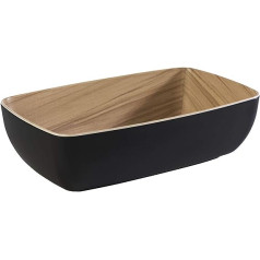 APS Frida Bowl 1/4 Bowl Melamine Bowl for 1.8 Litre Capacity 26.5 x 16.2 cm Height 7.5 cm Black