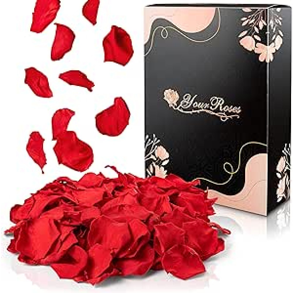 YourRoses Real Preserved Rose Petals 60 g (Red) - Ideal as a Decoration for Weddings, Parties, Events or a Romantic Evening with Your Loved Ones