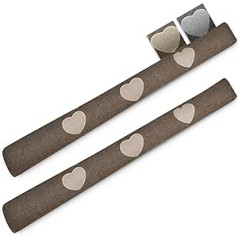 Beautissu Tuuli HR Draught Excluder 100 cm Long Set of 2 – Wind Stopper as Door Mat, Front Door Roll and Cold Protection Air Stopper – Draught Stopper Home Draught Stopper in Brown