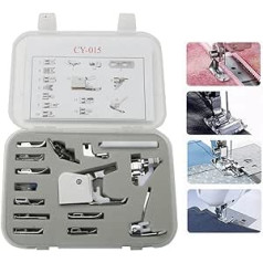 15 Pcs Multi-Functional Domestic Sewing Machine Presser Foot Feet Walking Foot Feet Kit Accessory