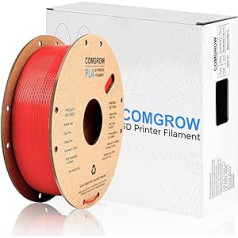 Comgrow PLA pavediens 1,75 mm 3D printera kvēldiegs PLA 3D printeriem 1 kg spole, izmēru precizitāte +/- 0,02 mm PLA, sarkana