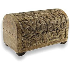 'budawi® Box Box – Plain Wood Wooden Box with Tree Of Life Celtic Tree of Life Schatule Wooden Box
