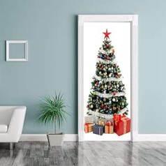 15.2 x 39.4 Inch Christmas Tree Sticker, Waterproof Wall Sticker, Removable Window Sticker, for Christmas Decorations, Dining Room, Bedroom, Salons, Shop Window Decoration