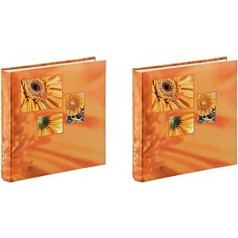 Hama Jumbo Singo fotoalbums (Fotogrāmata 30 x 30 cm, Albums ar 100 baltām lapām, Fotoalbums līmēšanai un pašam noformēšanai) Oranžs (2 iepakojumā)