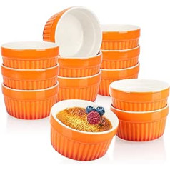 com-four® Ragout Fin Bowls – Baking Dish – Oven-Proof Pie Moulds – Creme Brulee Bowls in Red and Orange – Dessert Bowl in Various Sizes.