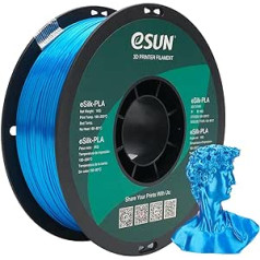 eSun Silk PLA kvēldiegs 1,75 mm, zīda krāsas PLA 3D printera pavediens, mērījumu precizitāte +/- 0,05 mm, 1 kg (2,2 lbs), spole 3D printeriem vakuuma iepakojumā