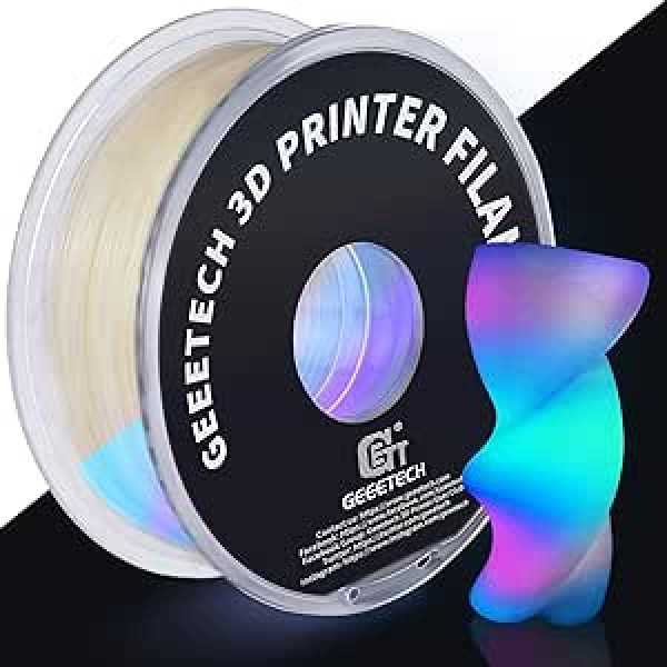 Geeetech PLA kvēldiegs, 3D printera PLA kvēldiegs 1 kg spole, precizitāte +/- 0,02 mm, gaismas krāsu gradients