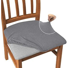 Granbest žakarda ēdamistabas krēslu sēdekļu pārvalku komplekts pa 6, ļoti elastīgi ēdamistabas krēslu pārvalki pretputekļu sēdekļu aizsargs ēdamistabai, virtuvei (6 komplekts, gaiši pelēks)