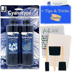 Cyanotype Kit for Solar Printing Paper - Bundled with Handmade Artist Paper, Foam Brushes & Tips Sheet - Cyanotype Kit for Making Solar Photo Paper for Sunography, Solar Prints