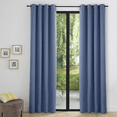 2 x Thermal Blackout Curtains 140 x 260 cm