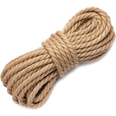 Jute Rope 30 mm 30 m 100% Natural Decorative Rope Jute Hemp Rope Natural Fibres Jute String Rope Garden Rope Outdoor Rope Garden Rope Decorative Element Interior Exterior Jute Rope 30 mm 30 m