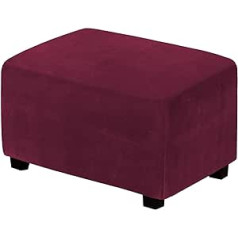 Cutefly Ottoman Slipcover Stretch ķebļa pārsegs Taisnstūra samta ķebļa pārsegs Osmaņu kvadrātveida vāks ķebļa vāks Vīna sarkans