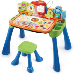 VTech 5-in-1 burvju rakstāmgalds — interaktīvs bērnu rakstāmgalds ar ķeblīti — ar tāfeli, molbertu, rakstāmo tāfeli un projektoru — bērniem no 3 līdz 6 gadiem