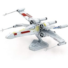 Metāla zemes puzles 3D zvaigžņu medības X-Wing Star Wars metāla mīklu modeļi celtniecībai pieaugušajiem, kas ir izaicinājums, 13,49 x 11,61 x 5,41 cm