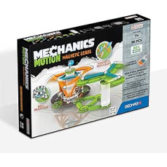 Geomag - Mechanics Motion Magnetic Gears - Educational and Creative Game for Children - Magnetic Building Blocks, Recycled Plastic - Set of 96 Pieces