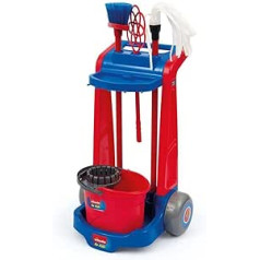 Grandi Giochi IAM01200 Cleaning Trolley Vileda for Kids, the Original Version Toy with Broom, Drums, Mop and Bucket